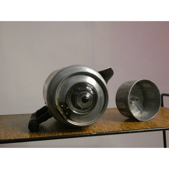 Vintage Pyrex Aluminum Coffee Pot With Wooden Handle & Glass Top *Please Read* - Picture 3 of 8